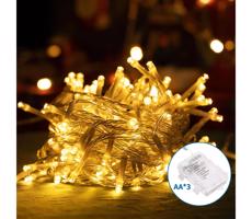 B.V. -LED Vonkajšia vianočná reťaz 100xLED/8 funkcií 3xAA 10,3m IP44 teplá biela