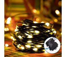 B.V. -LED Vonkajšia vianočná reťaz 150xLED/8 funkcií 3xAA 15,3m IP44 teplá biela