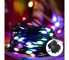 B.V. - LED Vonkajšia vianočná reťaz 50xLED/8 funkcií 3xAA 5,3m IP44 multicolor