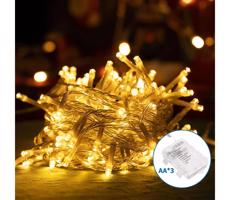 B.V. - LED Vonkajšia vianočná reťaz 50xLED/8 funkcií 3xAA 5,3m IP44 teplá biela