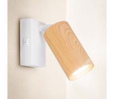 Brilagi Brilagi - Nástenné bodové svietidlo SELE 1xGU10/30W/230V biela/dekor duba
