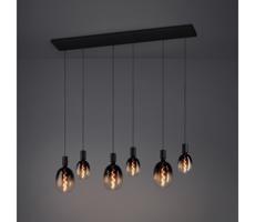 Eglo 390268 - Luster na lanku HUEBRO 6xE27/40W/230V čierna