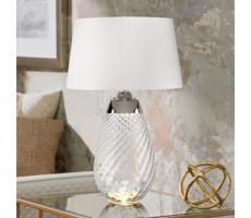 Elstead Elstead LENA-TL-L-SMOKE-OWSS - LED Stolná lampa LENA 1xE27/40W/230V 74 cm biela