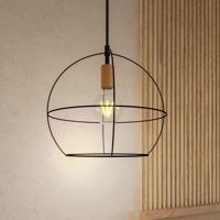 Envostar Otvorená závesná lampa s kovovým tienidlom, okrúhla
