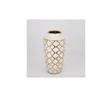 Eurolamp Keramická váza 25x13 cm zlatá/biela