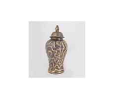 Eurolamp Keramická váza 33,5x16 cm zlatá/šedá