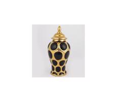 Eurolamp Keramická váza 33,8x16 cm zlatá/čierna