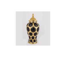 Eurolamp Keramická váza 40x17,7 cm zlatá/čierna