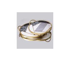 Eurolamp SADA 2x Dekoračný podnos pr. 35/30 cm zlatá