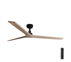 FARO Barcelona FARO 34282 - Stropný látor KLIM L hnedá/čierna pr. 150 cm + diaľkové ovládanie