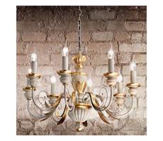 Ideal Lux Ideal Lux - Luster na reťazi FIRENZE 8xE14/40W/230V pr. 64 cm biela/zlatá