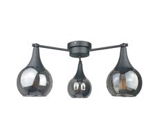 Keter Lighting Prisadený luster STAR 3xE27/60W/230V čierna/dymová čierna