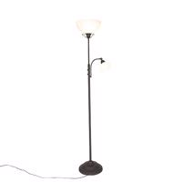 Klasická hnedá stojaca lampa s lampou na čítanie - Dallas