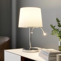 Látková stolová lampa Benjiro, s LED na čítanie