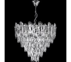 LED Luster na reťazi 9xE27/60W/230V + 6xLED/6W pr. 50 cm lesklý chróm