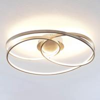 Lindby Ronka stropné LED svetlo, nikel satinovaný
