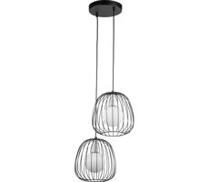 Luster na lanku BELL 2xG9/12W/230V čierna/lesklý chróm