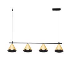 Luster na lanku CONE 4xGU10/10W/230V zlatá/čierna
