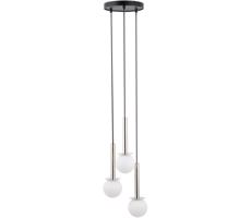 Luster na lanku DAISY 3xG9/12W/230V pr. 27 cm lesklý chróm/čierna/biela