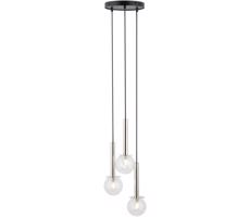Luster na lanku DAISY 3xG9/12W/230V pr. 27 cm lesklý chróm/čierna/číra