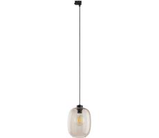 Luster na lanku do 3-fáz. lišto. systému ELIO 1xE27/15W/230V čierna/dymová béžová