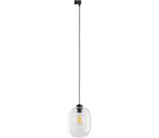 Luster na lanku do lištového systému ELIO 1xE27/15W/230V čierna/číra