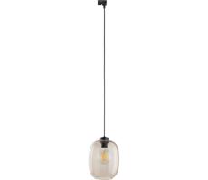 Luster na lanku do lištového systému ELIO 1xE27/15W/230V čierna/dymová béžová