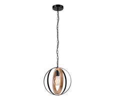 Luster na reťazi ONDA 1xE27/15W/230V čierna/dub