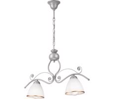 Luster na reťazi RETRO 2xE27/60W/230V strieborná
