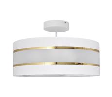 Luster na tyči HELEN 3xE27/15W/230V biela/zlatá