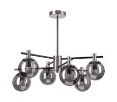 Luster na tyči LILOU 6xE14/5W/230V matný chróm/dymová