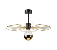 Luster na tyči MONTANA 1xE27/15W/230V pr. 45 cm zlatá/čierna