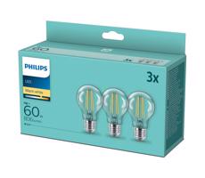 Philips SADA 3x LED Žiarovka VINTAGE Philips A60 E27/7W/230V 2700K