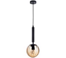 PND-2324-1 BK+AMB - Luster na lanku RAVENA 1xE27/10W/230V čierna
