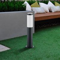 Podstavná lampa Lindby Statius z nehrdzavejúcej ocele opál