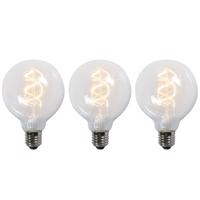 Sada 3 ks E27 LED žiaroviek G95 číra 5W 400 lm 2200K