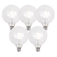 Sada 5 ks E27 Stmievateľné LED žiarovky G125 číre 7W 806lm 2700-6500K
