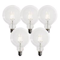 Sada 5 stmievateľných LED žiaroviek E27 G125 5W 450 lm 3000K