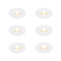 Sada 6 ks Moderné zapustené bodové biele 12 cm - Buco