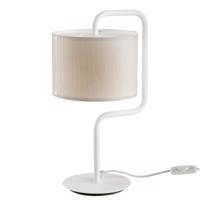Stolná lampa Morfeo tienidlo plastové krémové