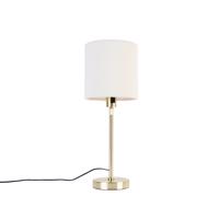 Stolná lampa zlatá nastaviteľná s tienidlom biela 20 cm - Parte