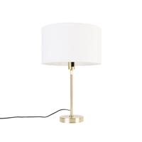 Stolná lampa zlatá nastaviteľná s tienidlom biela 35 cm - Parte