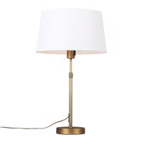 Stolová lampa bronzová s tienidlom biela 35 cm nastaviteľná - Parte