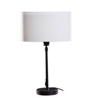 Stolová lampa čierna s oválnym ľanovým tienidlom bielym 35 cm - Parte