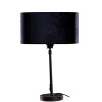 Stolová lampa čierna s oválnym zamatovým tienidlom čiernym 35 cm - Parte