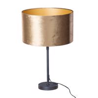 Stolová lampa čierna s plyšovým tienidlom bronz 35 cm - Parte