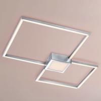 Stropné LED svetlo Hydra, 3 000K nikel, 2 štvorce