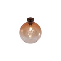 Stropné svietidlo Art Deco tmavý bronz s hnedým sklom - Sandra