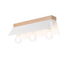 Stropné svietidlo ESME 3xE27/15W/230V biela/dub