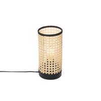 Vidiecka stolná lampa ratanová s čiernou farbou - Kata